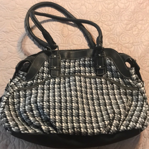 Rosette tweed shoulder bag - Picture 1 of 8